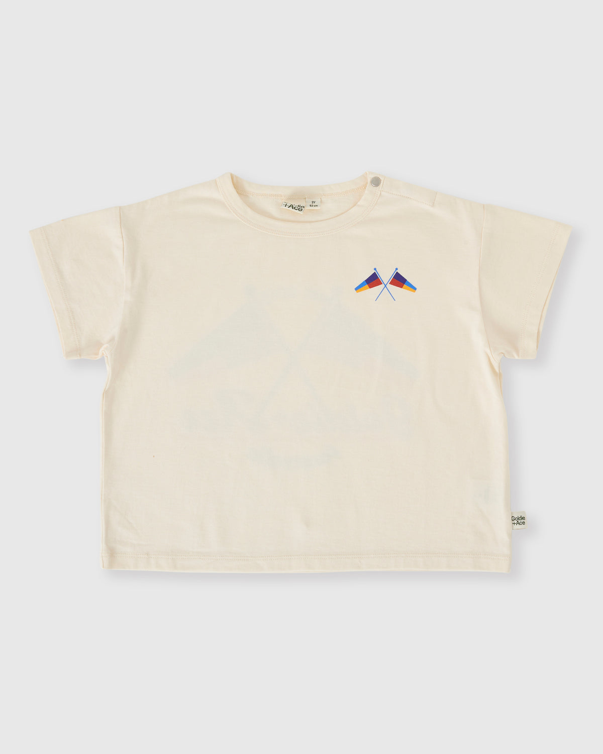 Goldie and Ace Nautical Flag Oversized Tee Cream