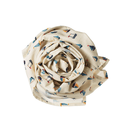 Nature Baby Muslin Wrap Regatta Print