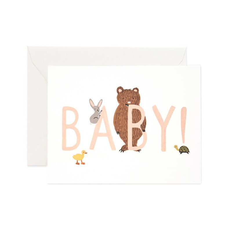 Rifle Paper Co Greeting Card Baby! Peach
