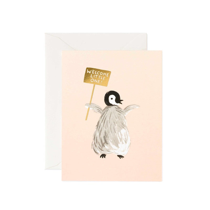 Rifle Paper Greeting Card Welcome Penguin