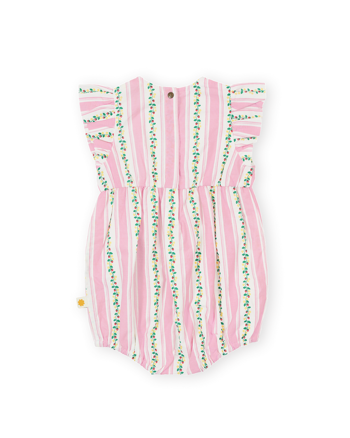 Goldie and Ace Antique Stripe Strawberry Lani Romper