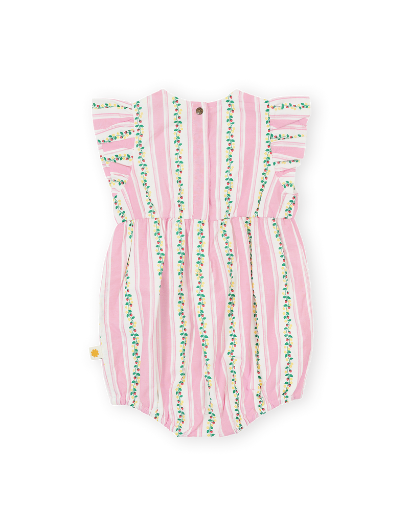 Goldie and Ace Antique Stripe Strawberry Lani Romper