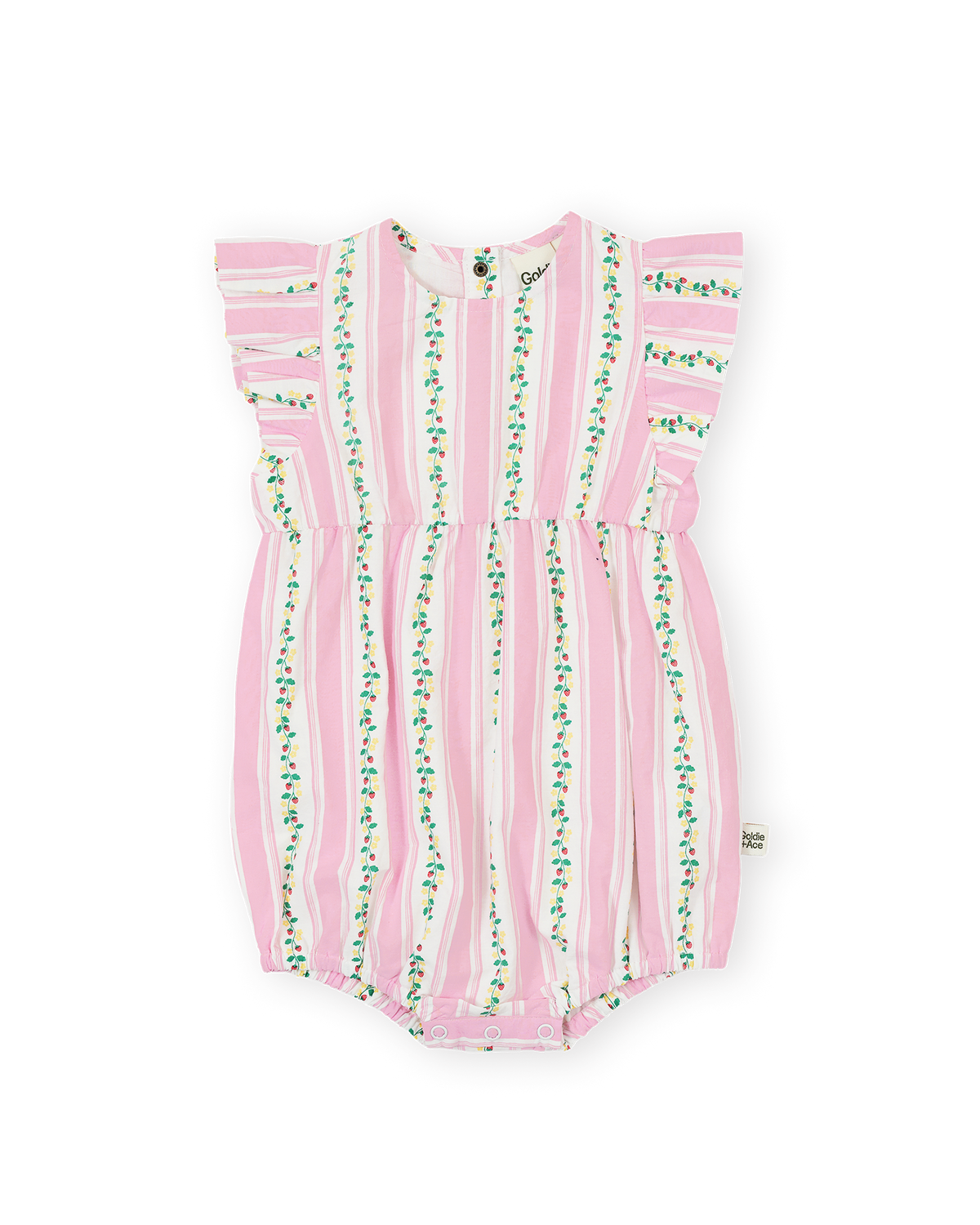 Goldie and Ace Antique Stripe Strawberry Lani Romper
