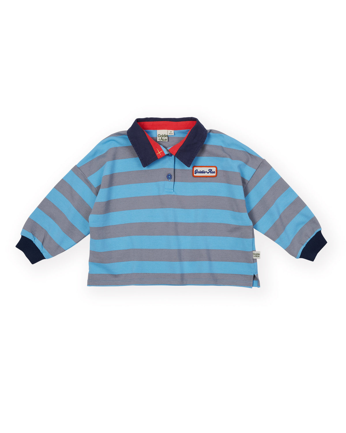 Goldie and Ace RUGBY STRIPE TERRY SWEAT TOP BLUE