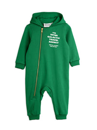 Mini Rodini Travel Agency Onesie Green