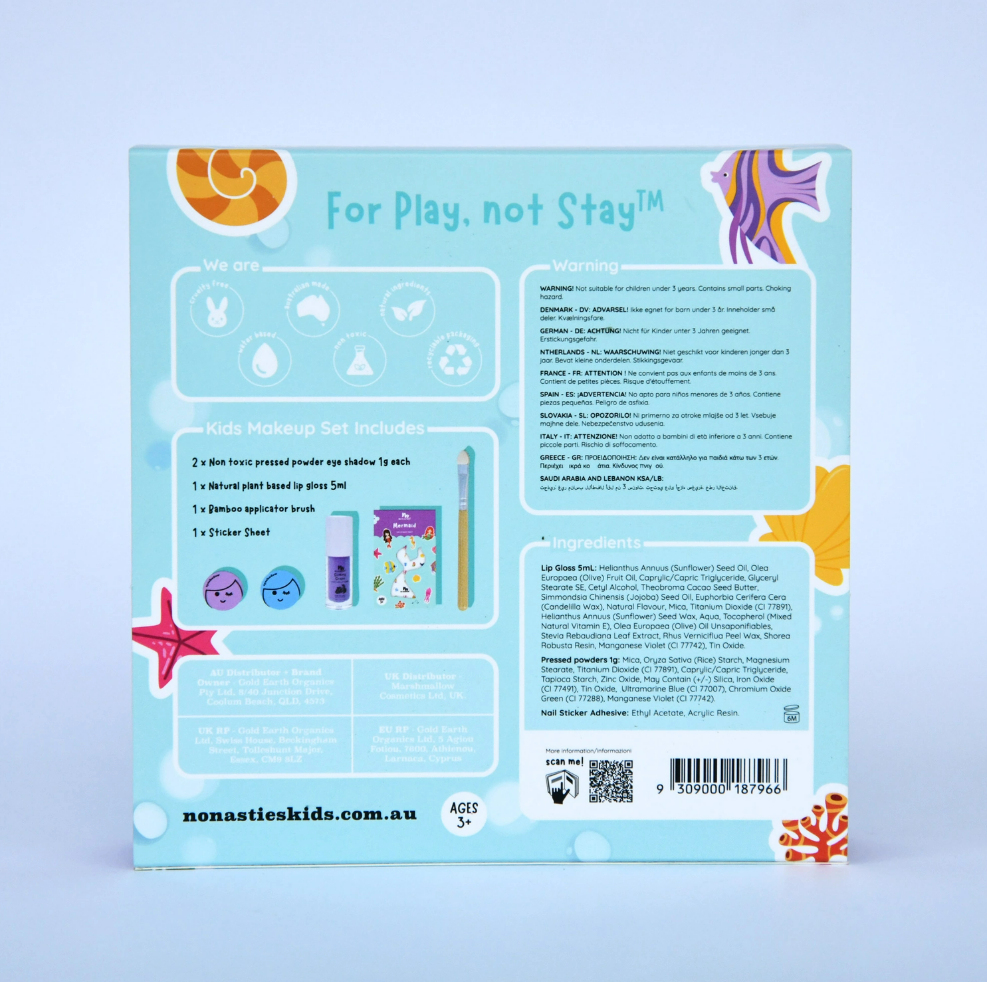 No Nasties Mermaid Dreams Natural Kids Makeup Gift Set - No Nasties Kids