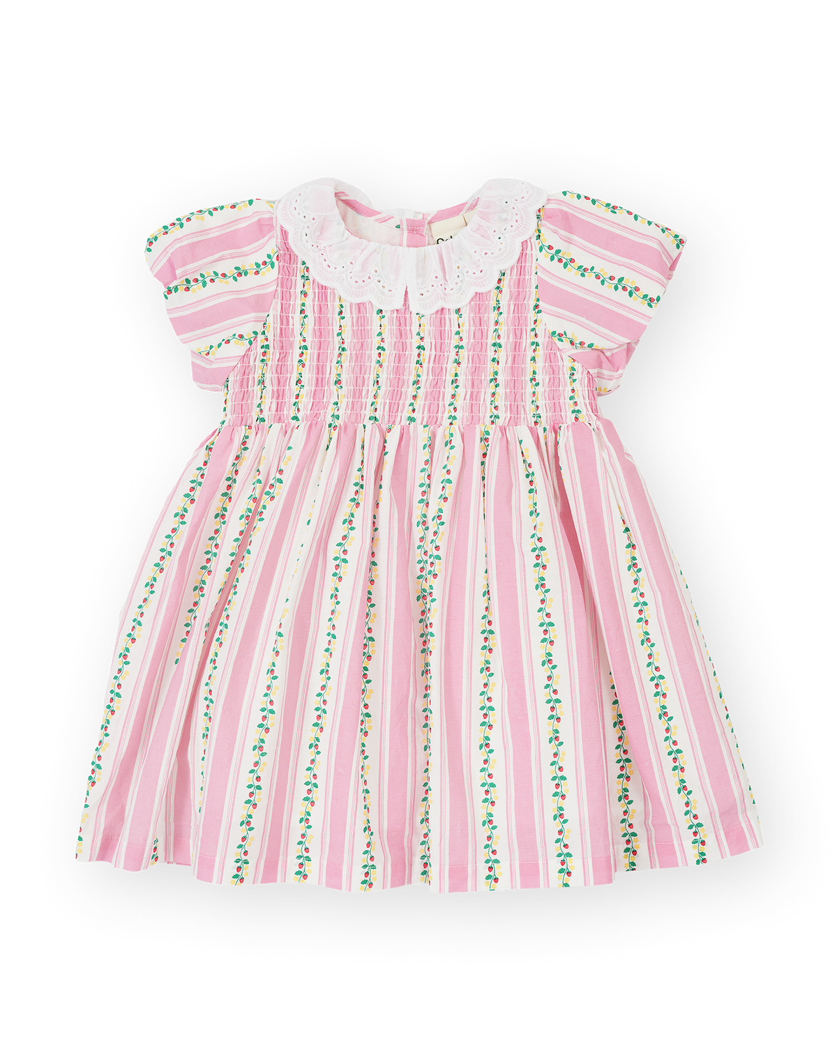 Goldie and Ace Antique Stripe Strawberry Flo Smocked Dress