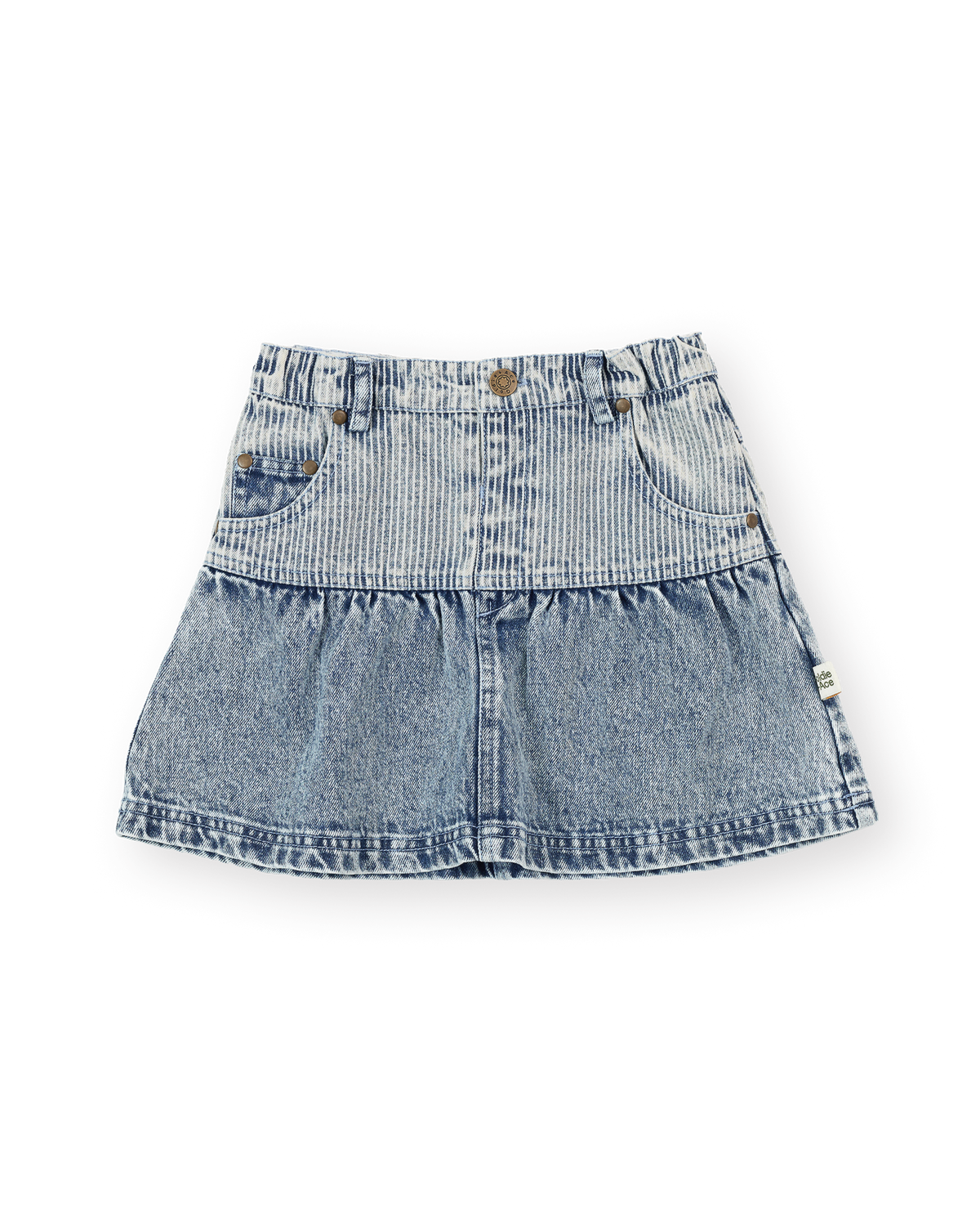 Goldie and Ace Pinstripe Peplum Denim Skirt