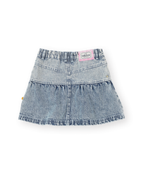 Goldie and Ace Pinstripe Peplum Denim Skirt