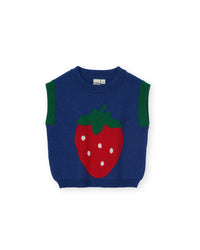 Goldie and Ace JUMBO STRAWBERRY KNIT VEST