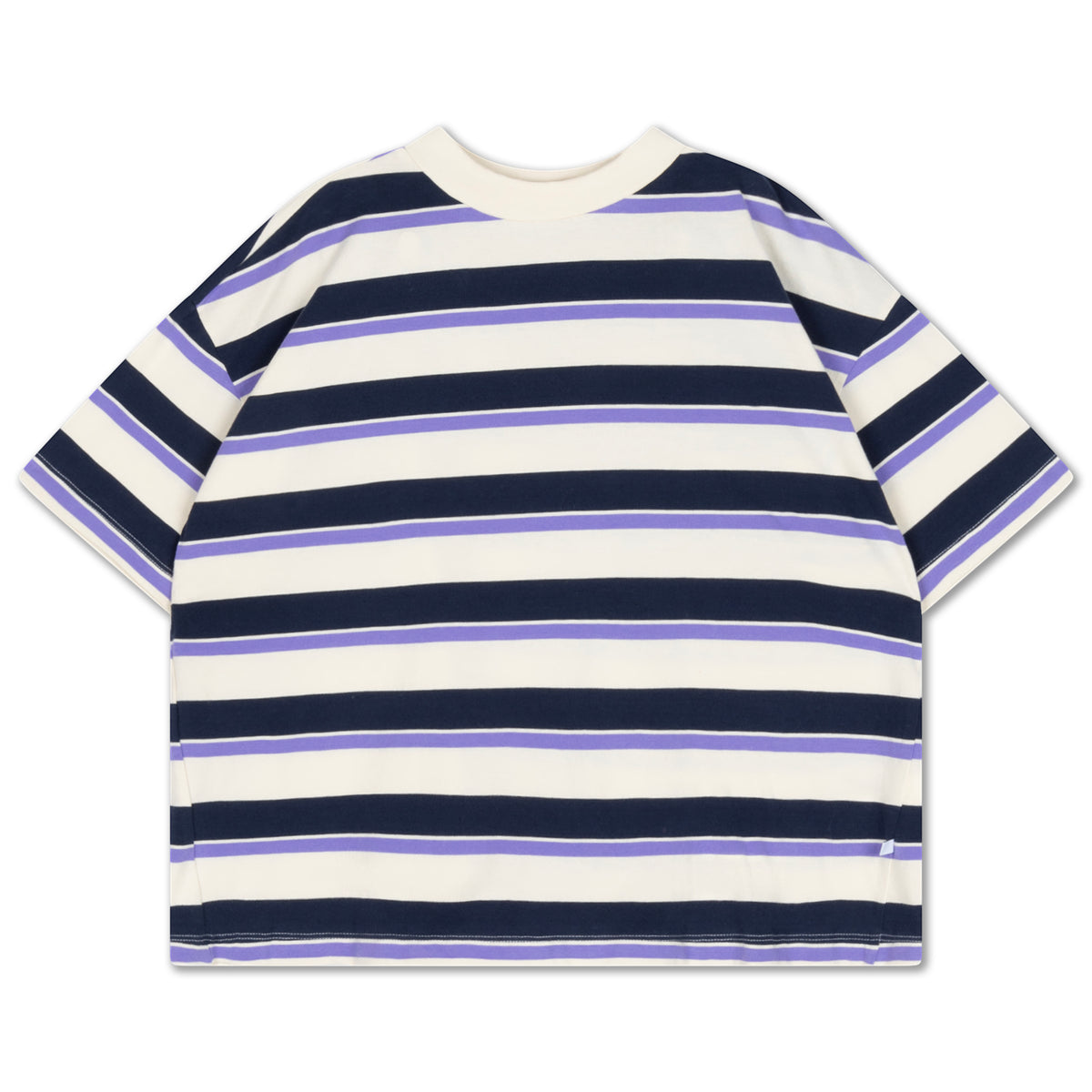 Repose AMS Boxy Tee - cream teal glacier stripe
