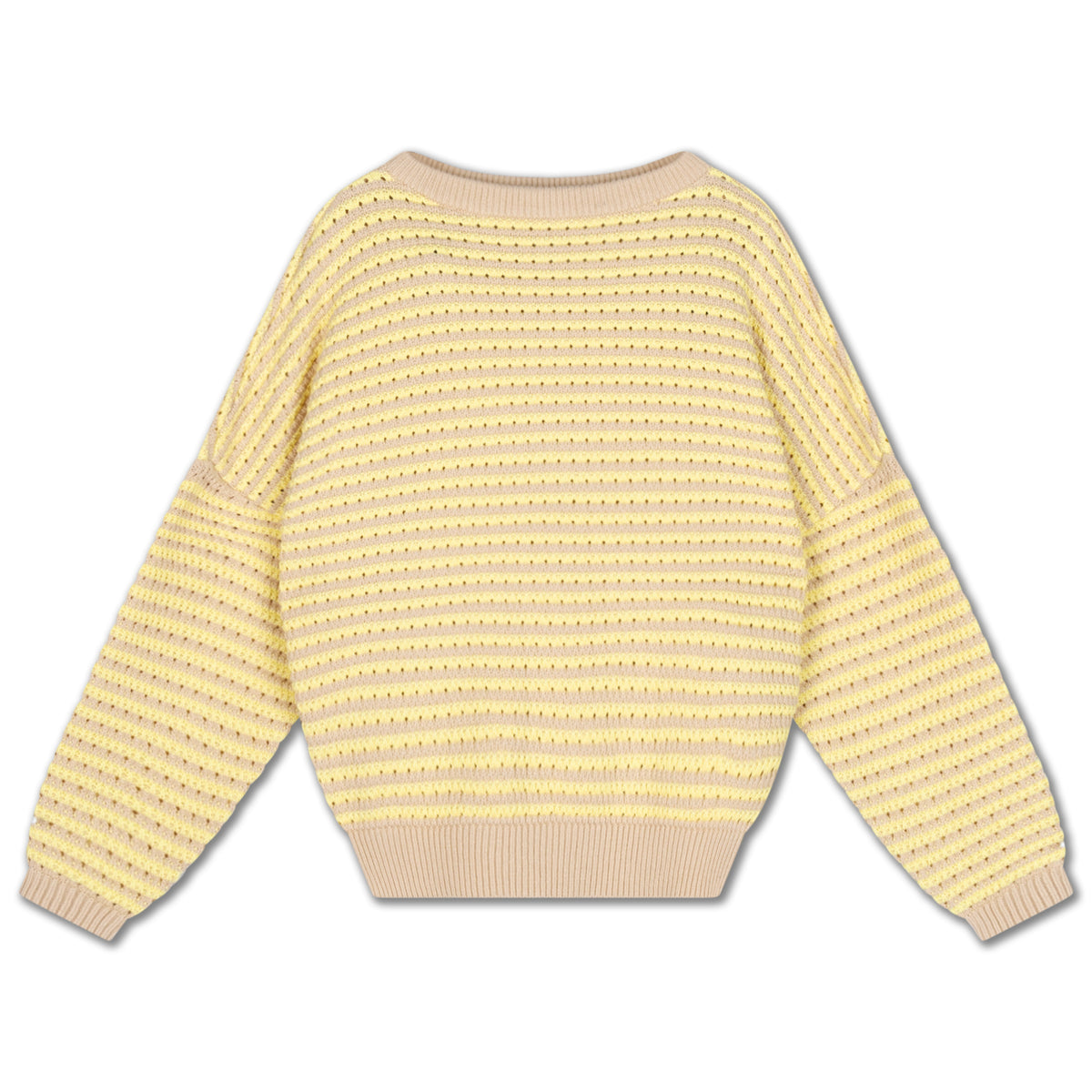 Repose AMS Knit slouchy sweater - soft yellow stripe