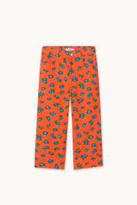 Tiny Cottons BLUE FLOWERS STRAIGHT CORDUROY PANTS summer red