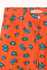Tiny Cottons BLUE FLOWERS STRAIGHT CORDUROY PANTS summer red