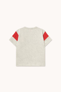 Tiny Cottons TINY LOGO COLOR BLOCK TEE cream heather