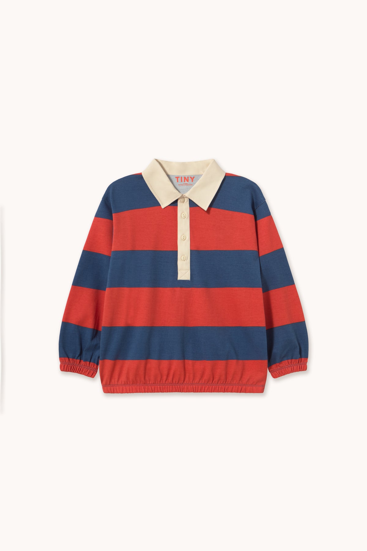 Tiny Cottons DARK RED STRIPES POLO SWEATSHIRT dark red