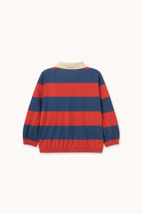Tiny Cottons DARK RED STRIPES POLO SWEATSHIRT dark red