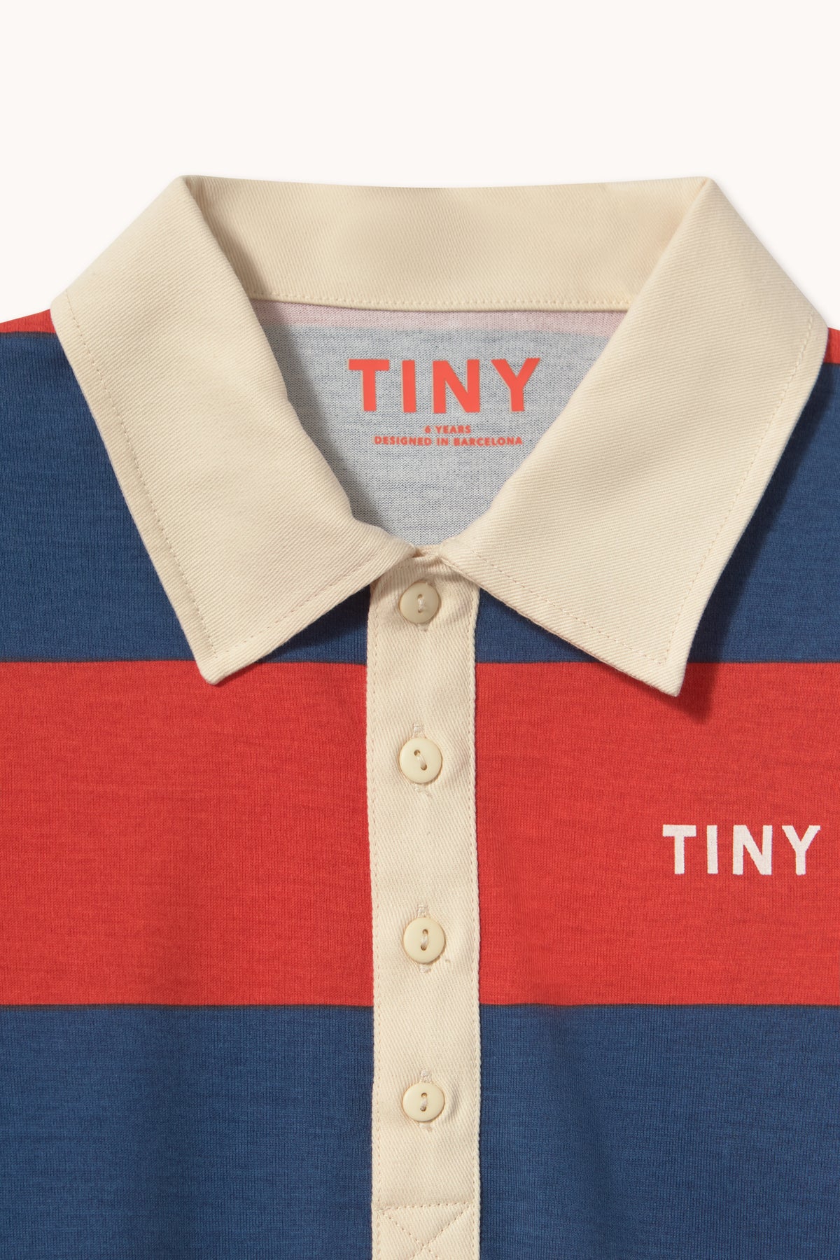 Tiny Cottons DARK RED STRIPES POLO SWEATSHIRT dark red