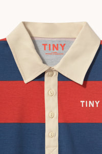 Tiny Cottons DARK RED STRIPES POLO SWEATSHIRT dark red