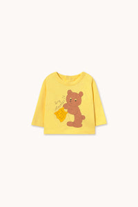 Tiny Cottons BEAR GRAPHIC BABY TEE mellow yellow