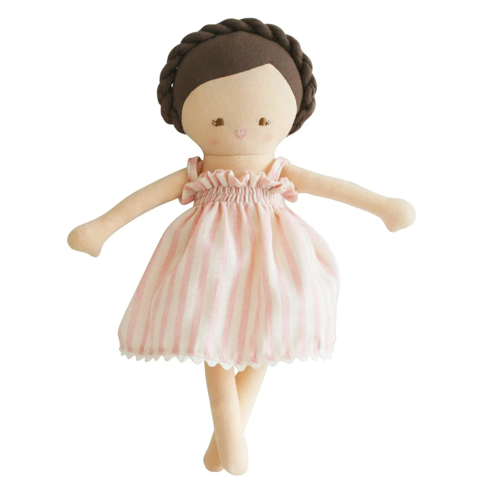 Alimrose Baby Daisy Doll 28cm Pink Stripe
