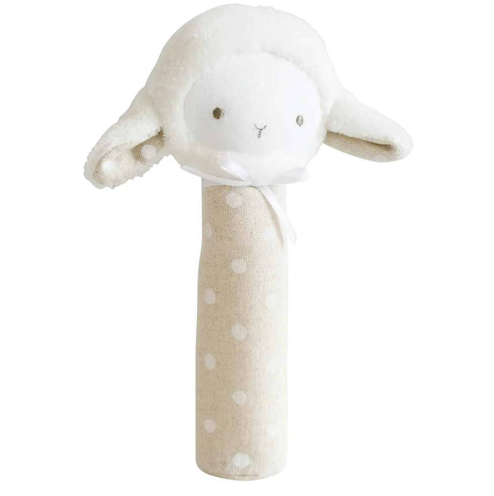 Alimrose Lamby Squeaker White Linen Spot