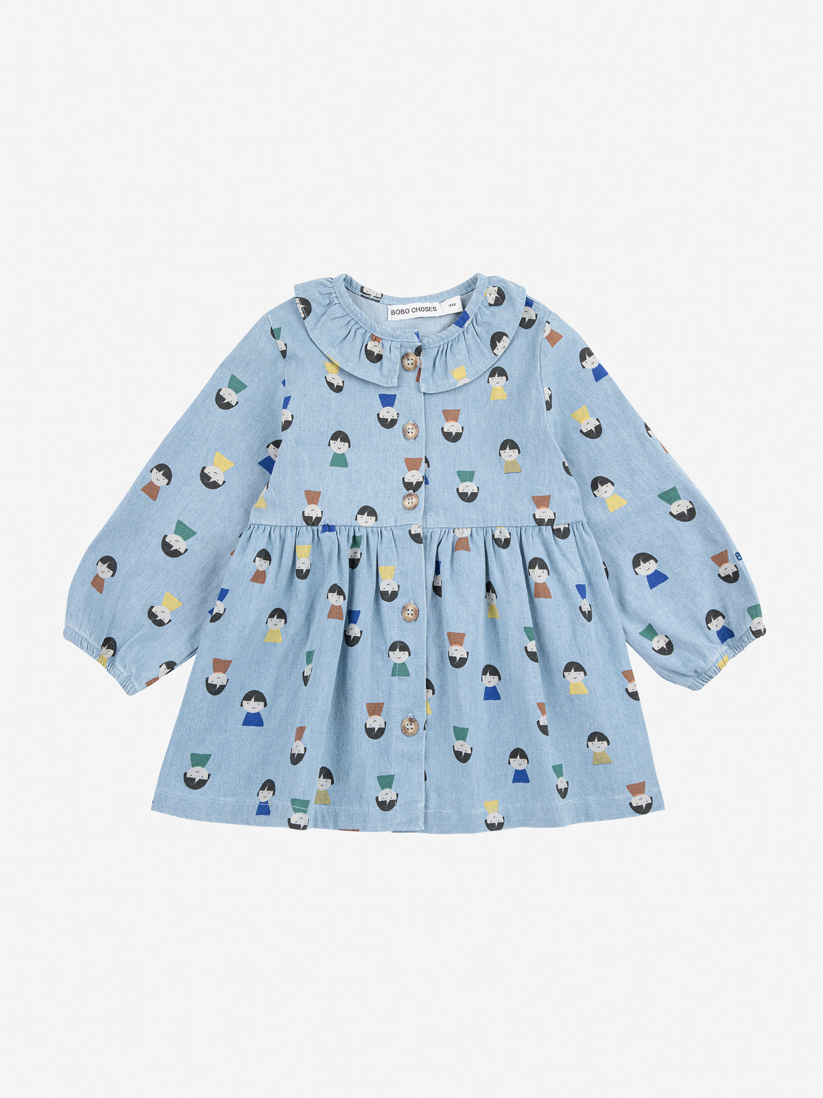 Bobo Choses Game Pawns all over light denim dress