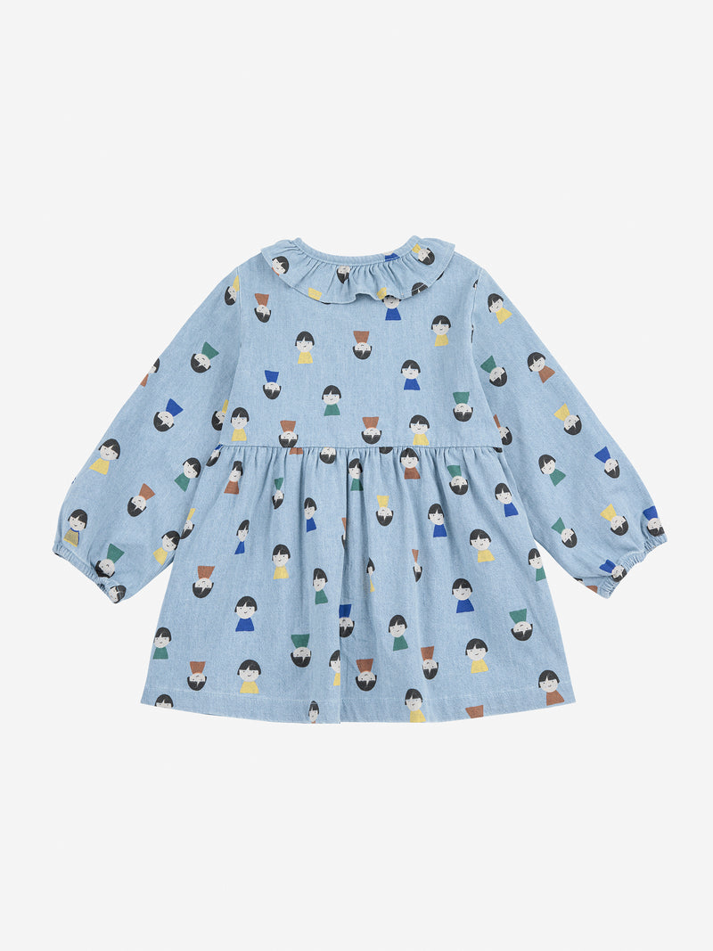 Bobo Choses Game Pawns all over light denim dress