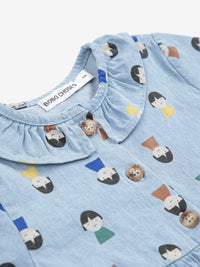 Bobo Choses Game Pawns all over light denim dress