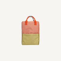 Sticky Lemon Backpack large - coral pink + reed green