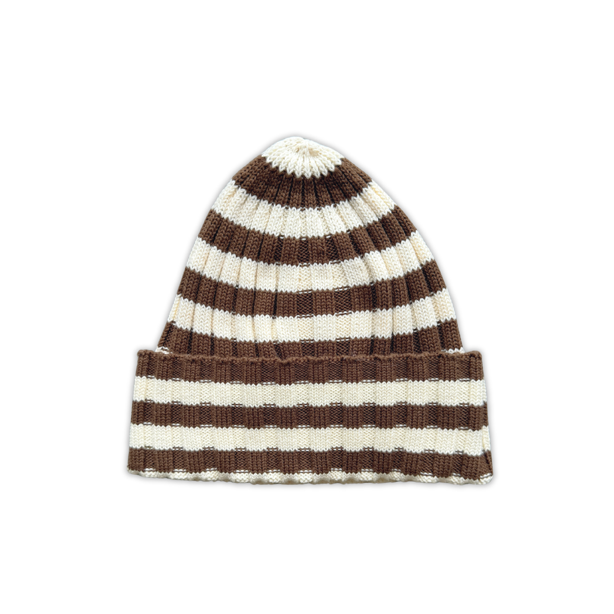 Grown Organic Striped Pixie Rib Beanie - Espresso