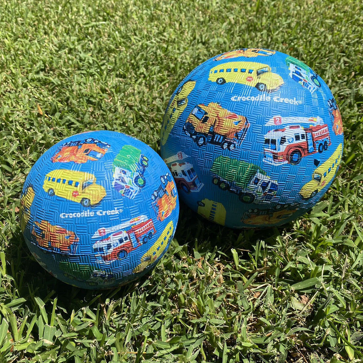 Crocodile Creek 5 Inch Playground Ball - City Vehicles (Blue)