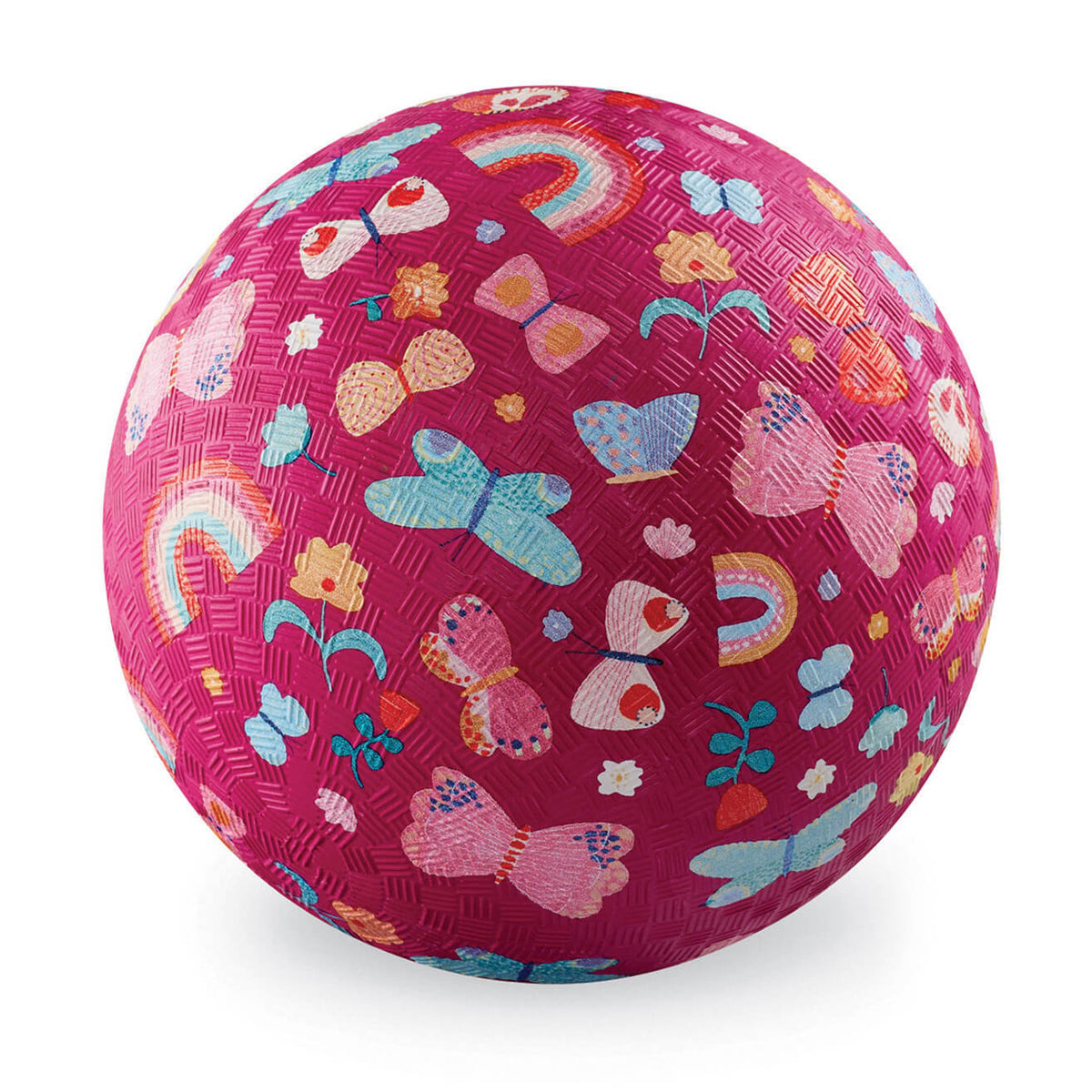 Crocodile Creek 7 Inch Playground Ball - Butterfly Fields (Pink)