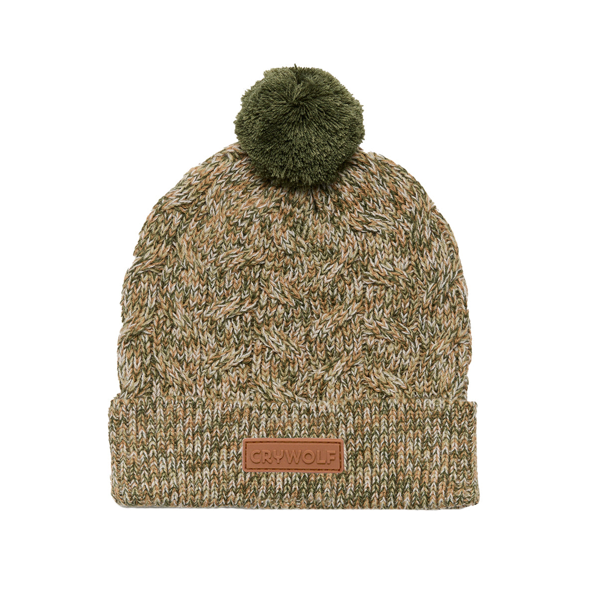 Cry Wolf POM POM BEANIE Olive Speckle