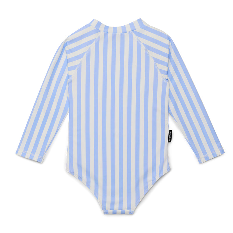 Cry Wolf LONG SLEEVE SWIMSUIT Sky Blue Stripe