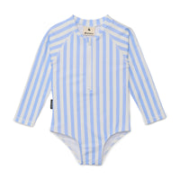 Cry Wolf LONG SLEEVE SWIMSUIT Sky Blue Stripe