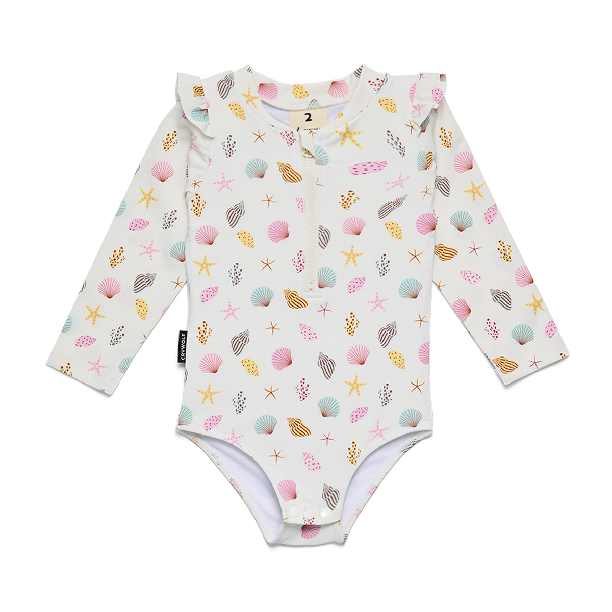 Cry Wolf Baby Long Sleeve Swimsuit Littler Shell
