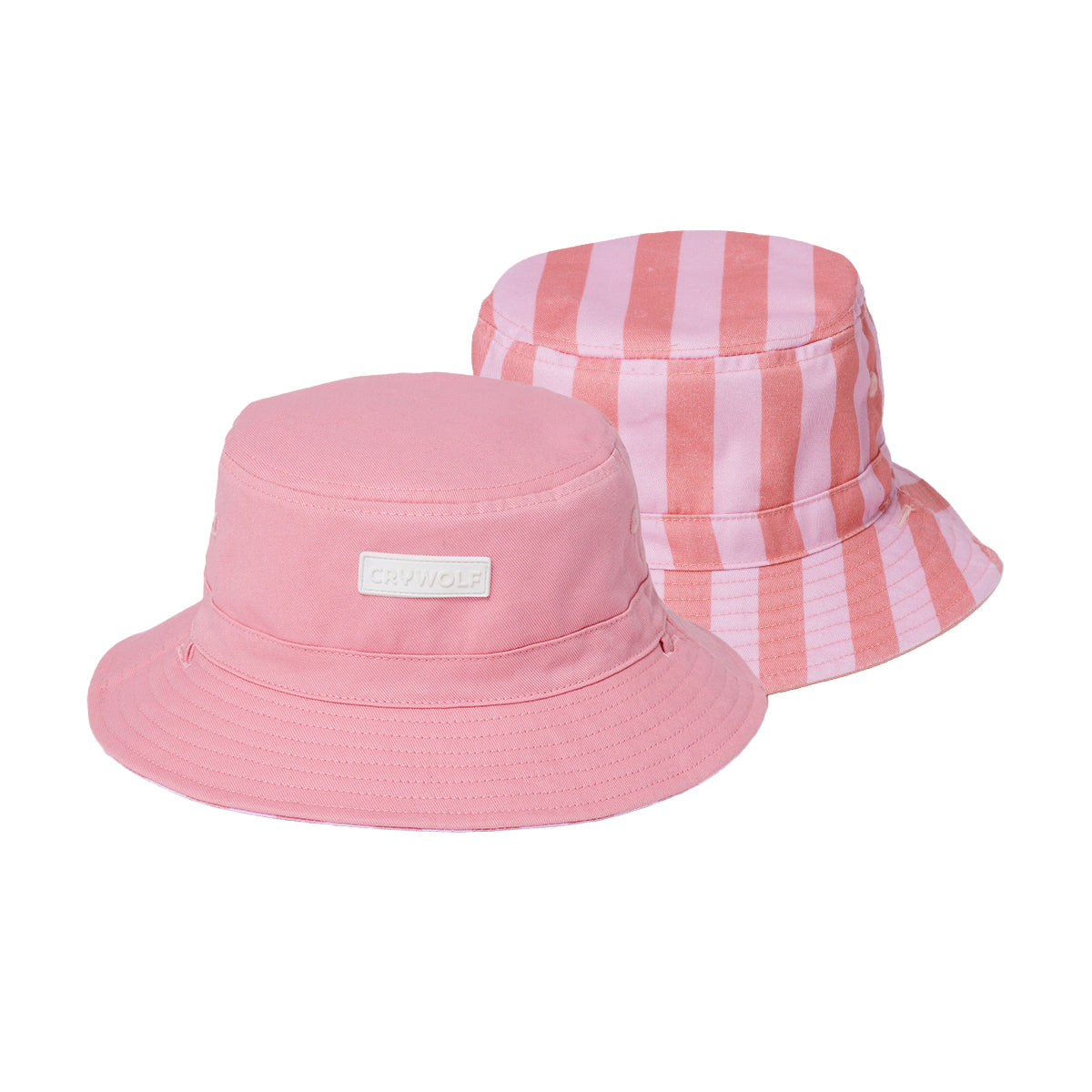 Cry Wolf Reversible Bucket Hat Flamingo Stripe