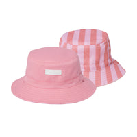 Cry Wolf Reversible Bucket Hat Flamingo Stripe