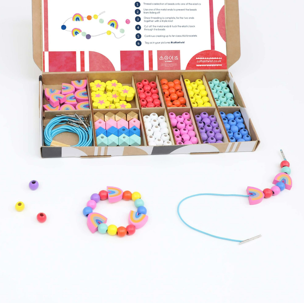 Cotton Twist Rainbow & Flower Bracelet Making Kit
