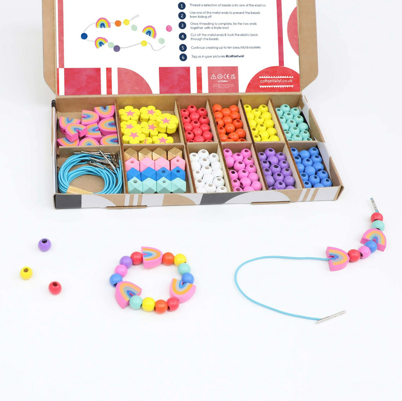 Cotton Twist Rainbow & Flower Bracelet Making Kit