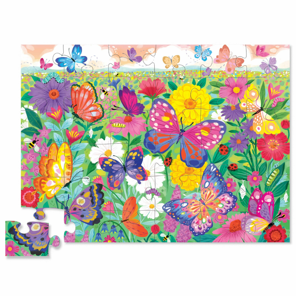 Crocodile Creek Classic Floor Puzzle 36 Pc - Butterfly Garden