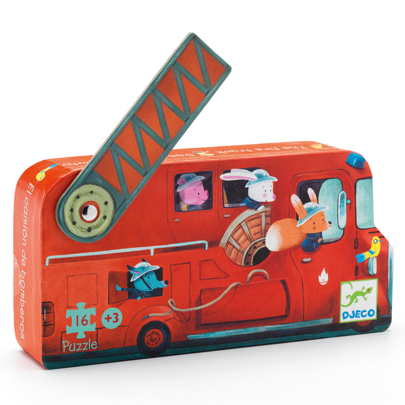 Djeco The Fire Truck 16 piece Silhouette Puzzle