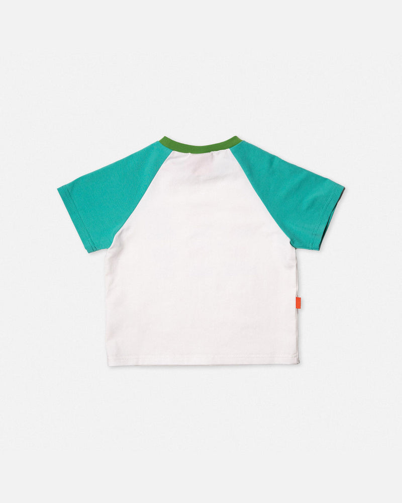 Das Ist Maurice Raglan T-Shirt Aqua & White