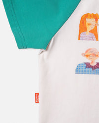 Das Ist Maurice Raglan T-Shirt Aqua & White