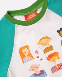 Das Ist Maurice Raglan T-Shirt Aqua & White