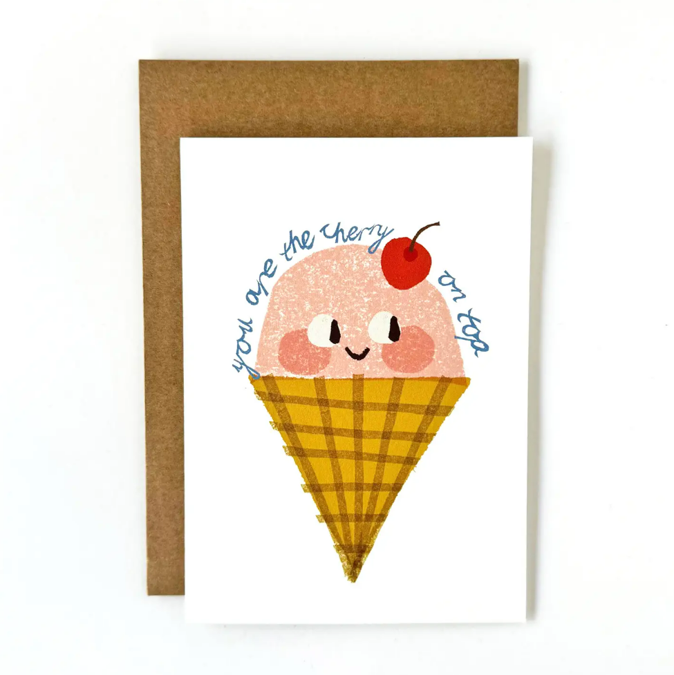 Florence Fry Greeting Card Cherry On Top