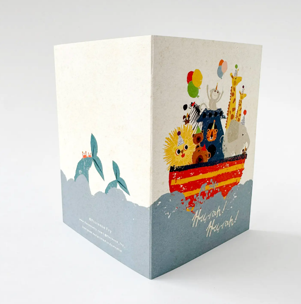 Florence Fry Noahs Ark - Hurrah Hurrah! Greeting Card