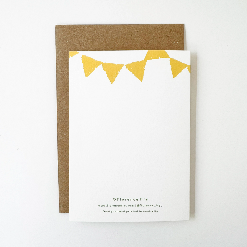 Florence Fry 1 Birthday Elephant Greeting Card