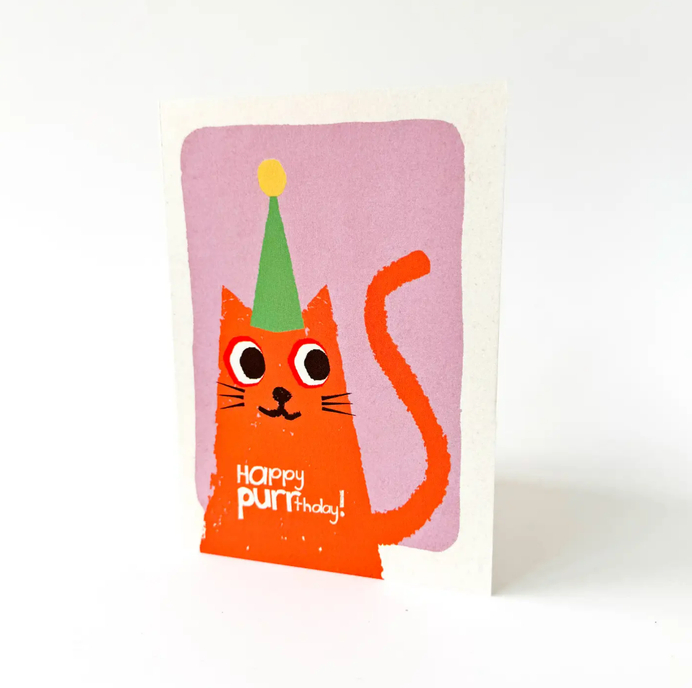 Florence Fry Purrthday Cat Greeting Card